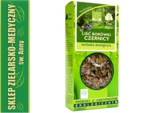BORÓWKA CZERNICA LIŚĆ 25g Cukrzyca, Biegunka, Kąpiel 