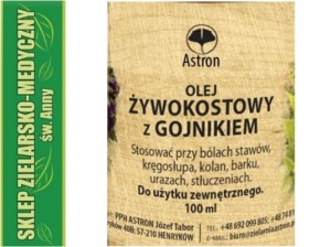 OLEJ ŻYWOKOSTOWY Z GOJNIKIEM 100ml  Żywokost Lekarski